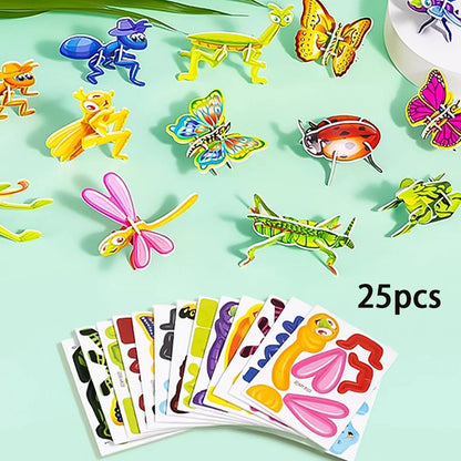 Kids 3D Puzzle Set Sturdy Cardboard Pop-Out Pieces