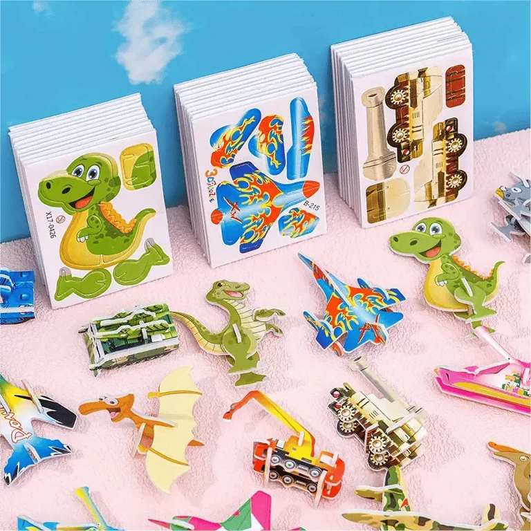 Kids 3D Puzzle Set Sturdy Cardboard Pop-Out Pieces