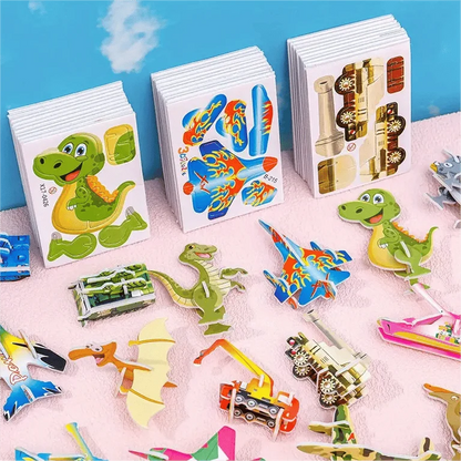 Kids 3D Puzzle Set Sturdy Cardboard Pop-Out Pieces