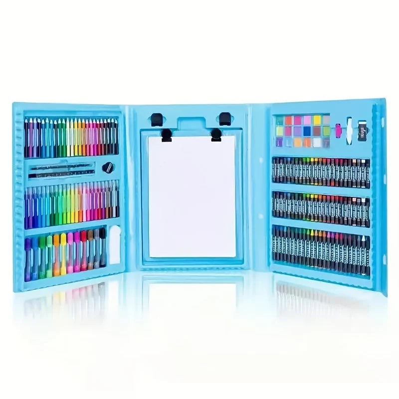 Kids Art Set 208 Piece Foldable Case & Easel