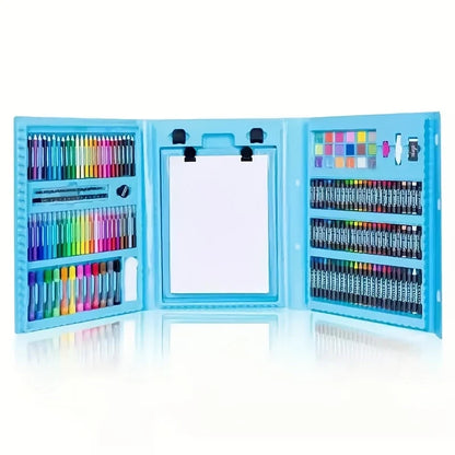 Kids Art Set 208 Piece Foldable Case & Easel
