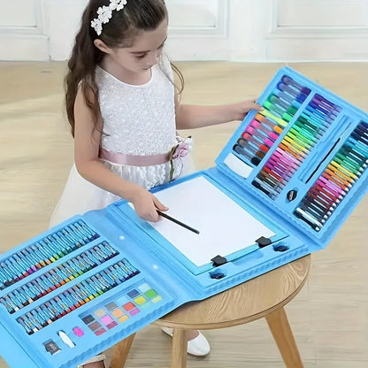 Kids Art Set 208 Piece Foldable Case & Easel