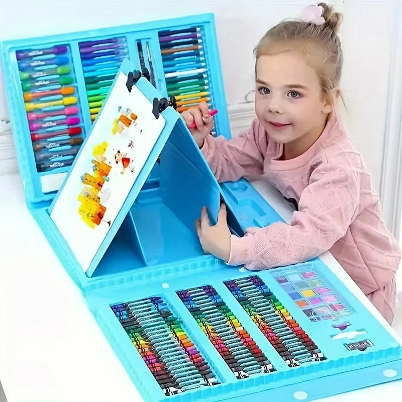 Kids Art Set 208 Piece Foldable Case & Easel