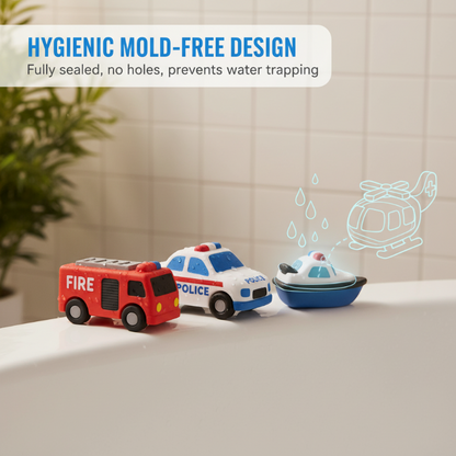 Kids Bath Toy Set Sealed Silicone Mold-Resistant 6-Piece