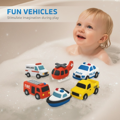 Kids Bath Toy Set Sealed Silicone Mold-Resistant 6-Piece
