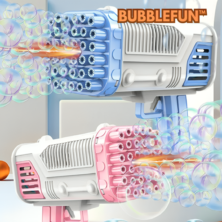 Kids Bubble Gun LED Lights Rechargeable 2-Hour Playtime