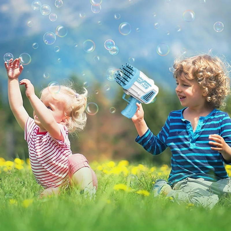 Kids Bubble Gun LED Lights Rechargeable 2-Hour Playtime