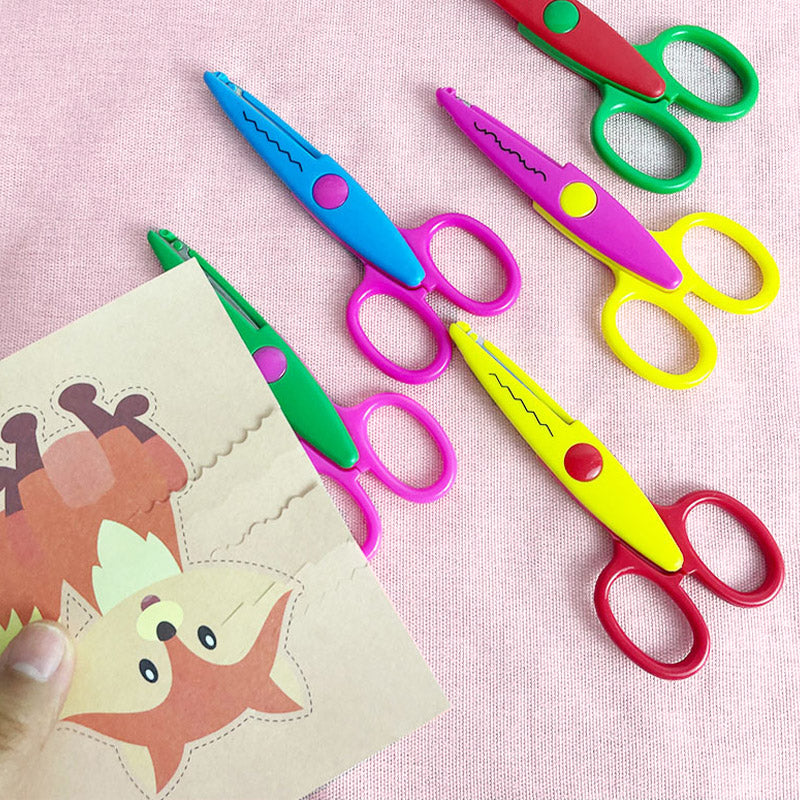 Kids Craft Scissors Set Decorative Blades & Ergonomic Handles