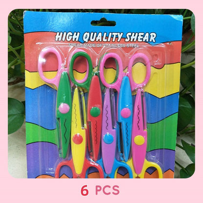 Kids Craft Scissors Set Decorative Blades & Ergonomic Handles