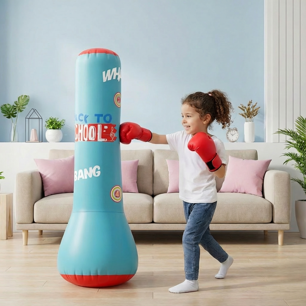 Kids Inflatable Punching Bag Shock-Absorbing Water-Fillable Base