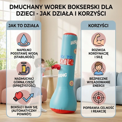 Kids Inflatable Punching Bag Shock-Absorbing Water-Fillable Base