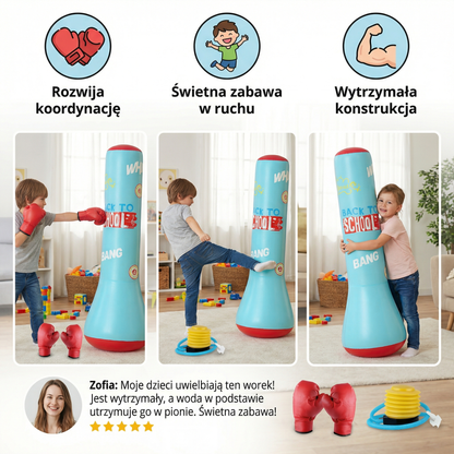 Kids Inflatable Punching Bag Shock-Absorbing Water-Fillable Base