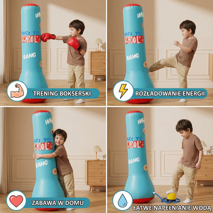 Kids Inflatable Punching Bag Shock-Absorbing Water-Fillable Base