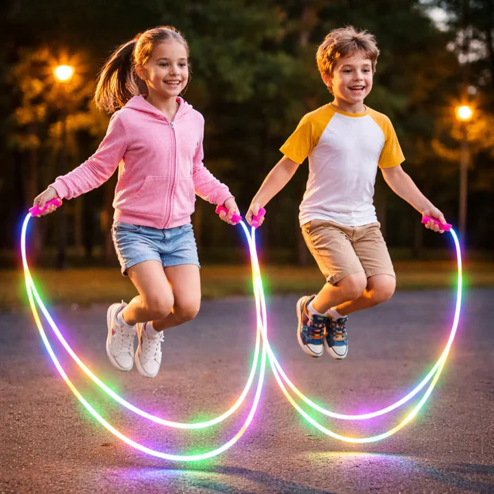Kids Jump Rope LED Light Adjustable Non-Slip Handles