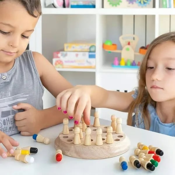 Kids Memory Game Wooden Non-Toxic Color Matching