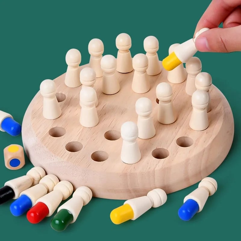 Kids Memory Game Wooden Non-Toxic Color Matching