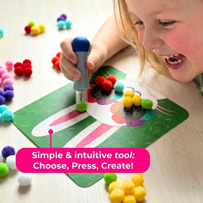 Kids Pom-Pom Kit 600 Multicolor Mess-Free
