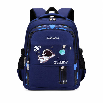 Kids School Backpack Astronaut Motif Water-Resistant & Padded Straps