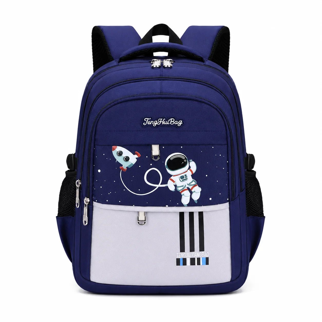 Kids School Backpack Astronaut Motif Water-Resistant & Padded Straps