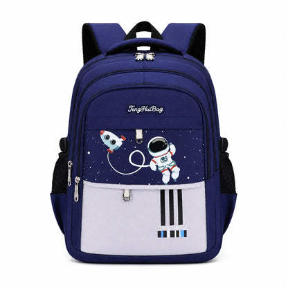 Kids School Backpack Astronaut Motif Water-Resistant & Padded Straps