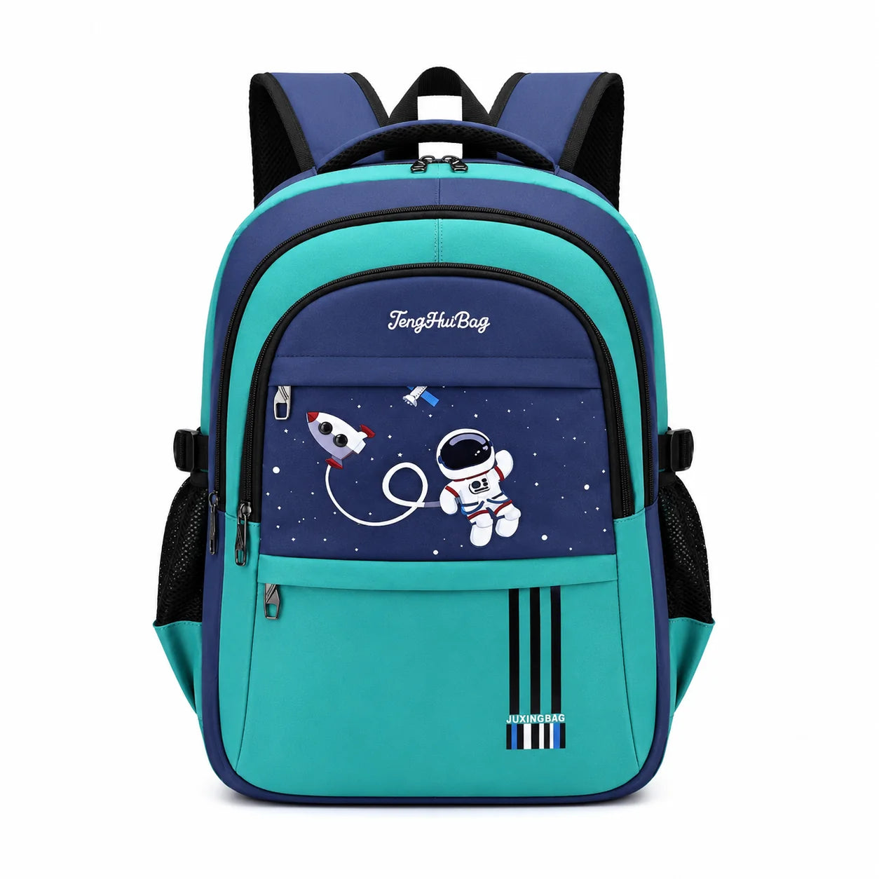 Kids School Backpack Astronaut Motif Water-Resistant & Padded Straps