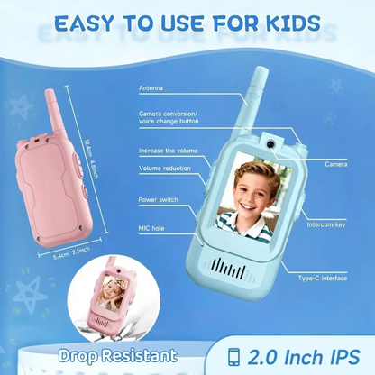 Kids Video Walkie-Talkie Set Live Video & Two-Way Voice