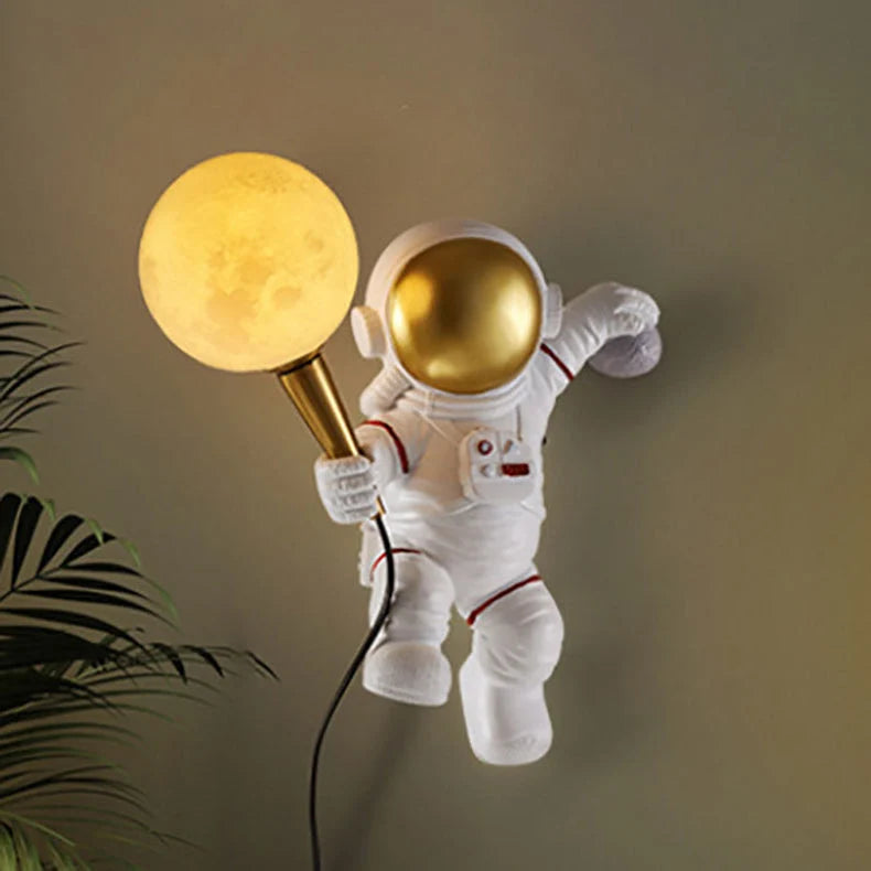 Kids Wall Light Astronaut Moon Glare-Free LED