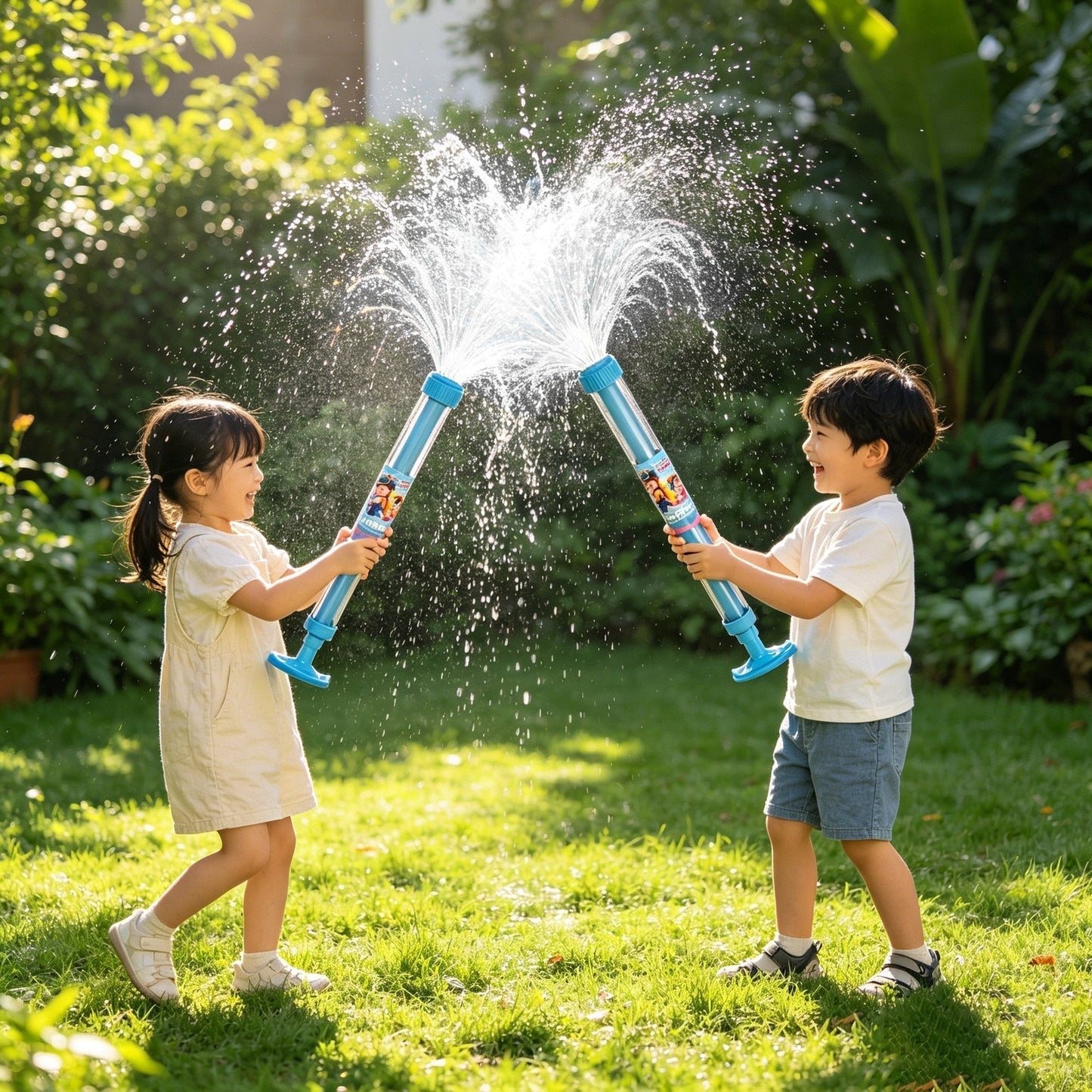 Kids Water Gun Rainbow Beam LED Drip-Proof