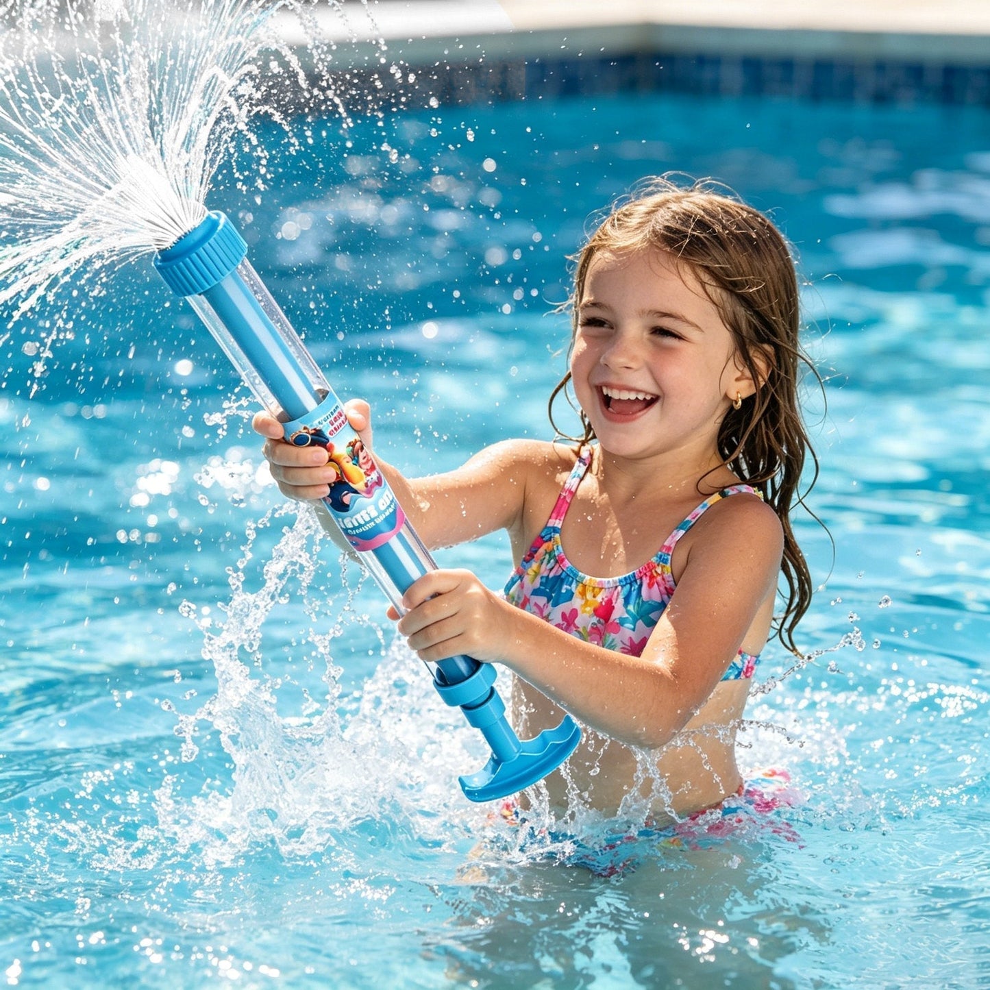 Kids Water Gun Rainbow Beam LED Drip-Proof