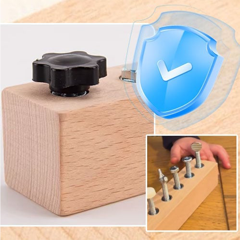 Kids Wooden Screw Board 8 Fastener Types Includes Tools
