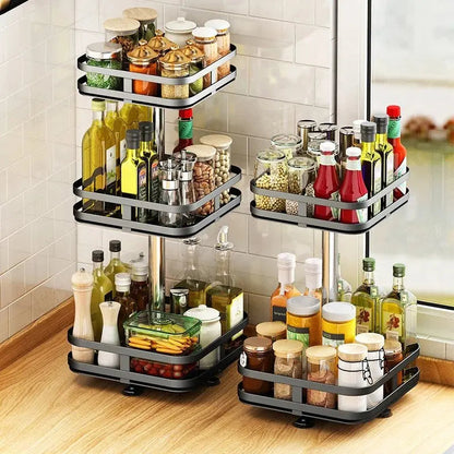 Kitchen Cabinet Organizer 360° Rotating Multi-Tier Space-Saving