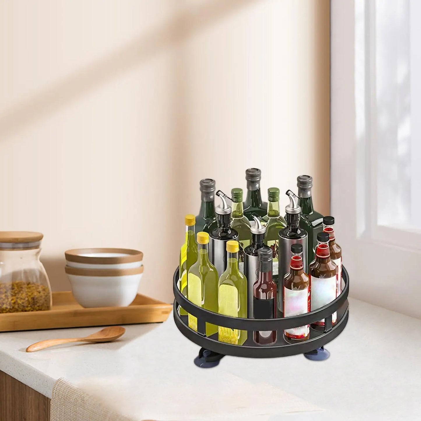 Kitchen Cabinet Organizer 360° Rotating Multi-Tier Space-Saving