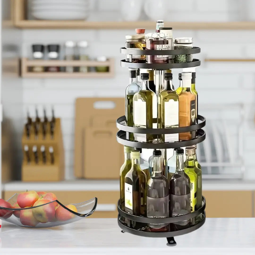 Kitchen Cabinet Organizer 360° Rotating Multi-Tier Space-Saving