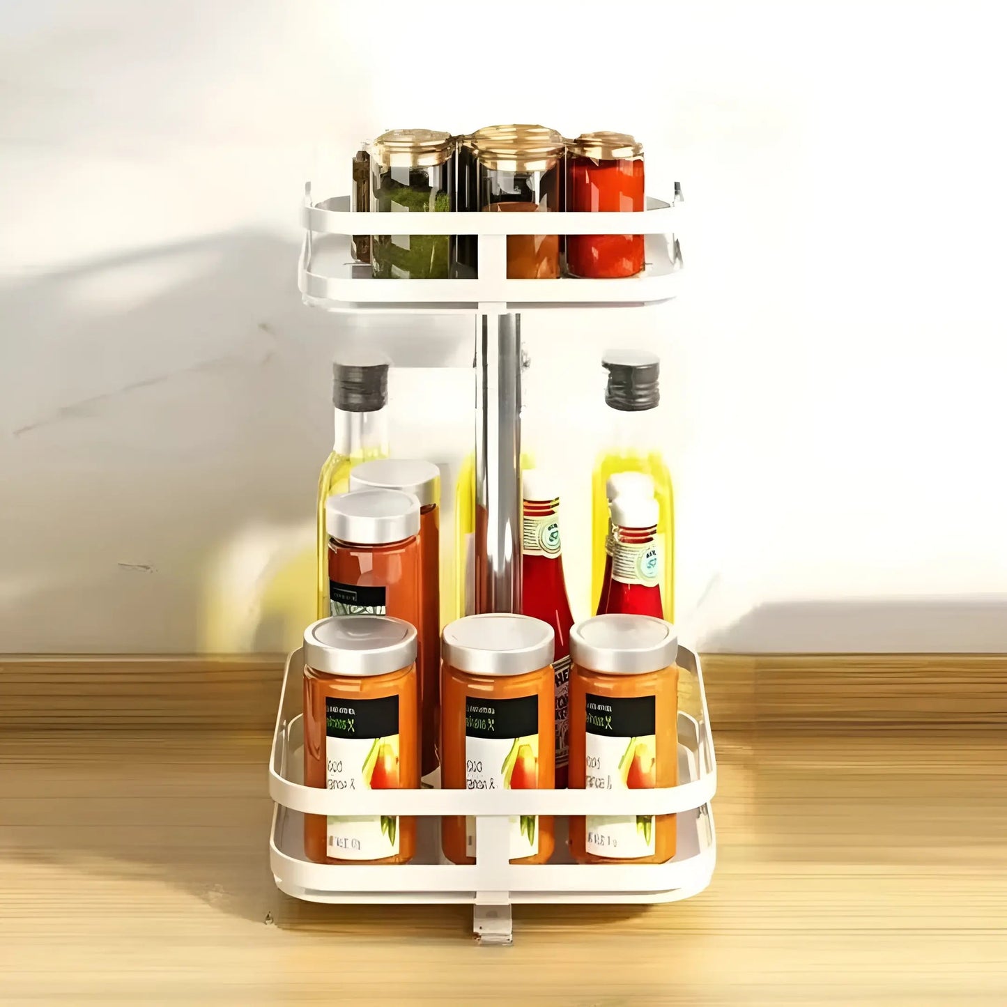 Kitchen Cabinet Organizer 360° Rotating Multi-Tier Space-Saving