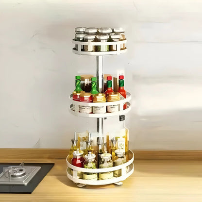 Kitchen Cabinet Organizer 360° Rotating Multi-Tier Space-Saving
