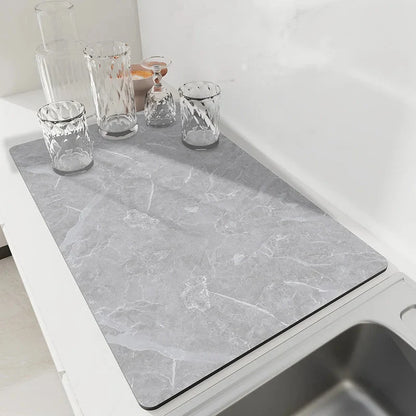 Kitchen Drying Mat Diatomite Quick Drying Non-Slip Base