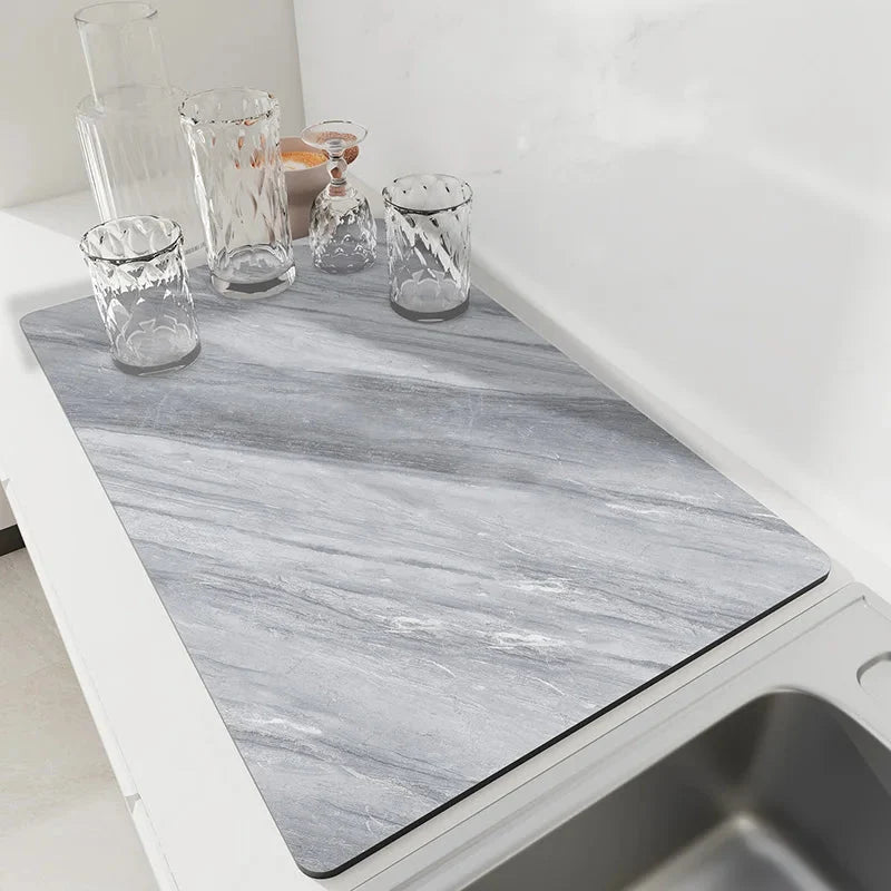 Kitchen Drying Mat Diatomite Quick Drying Non-Slip Base
