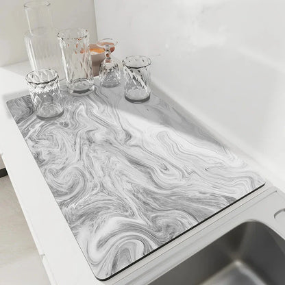 Kitchen Drying Mat Diatomite Quick Drying Non-Slip Base