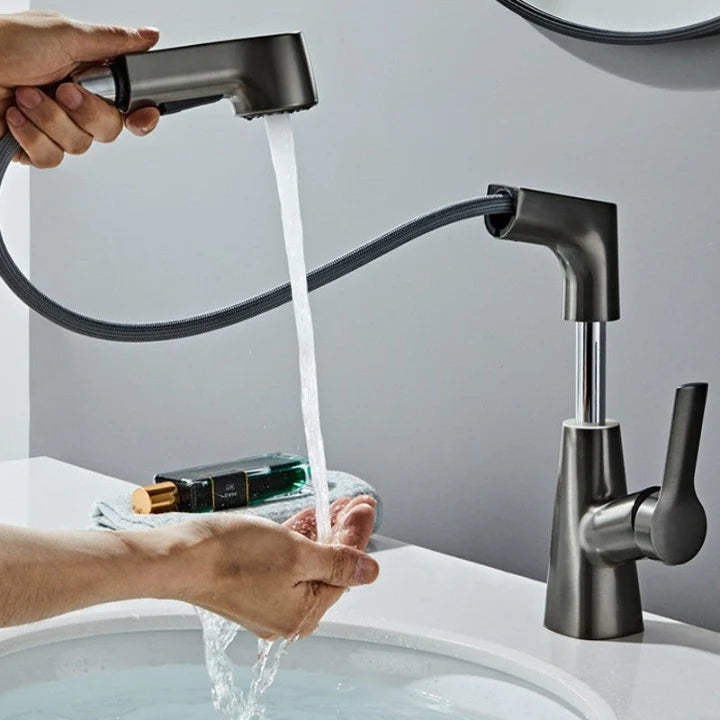 Kitchen Faucet 360° Swivel Pull-Out Spray Stainless Steel