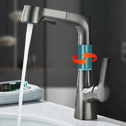 Kitchen Faucet 360° Swivel Pull-Out Spray Stainless Steel