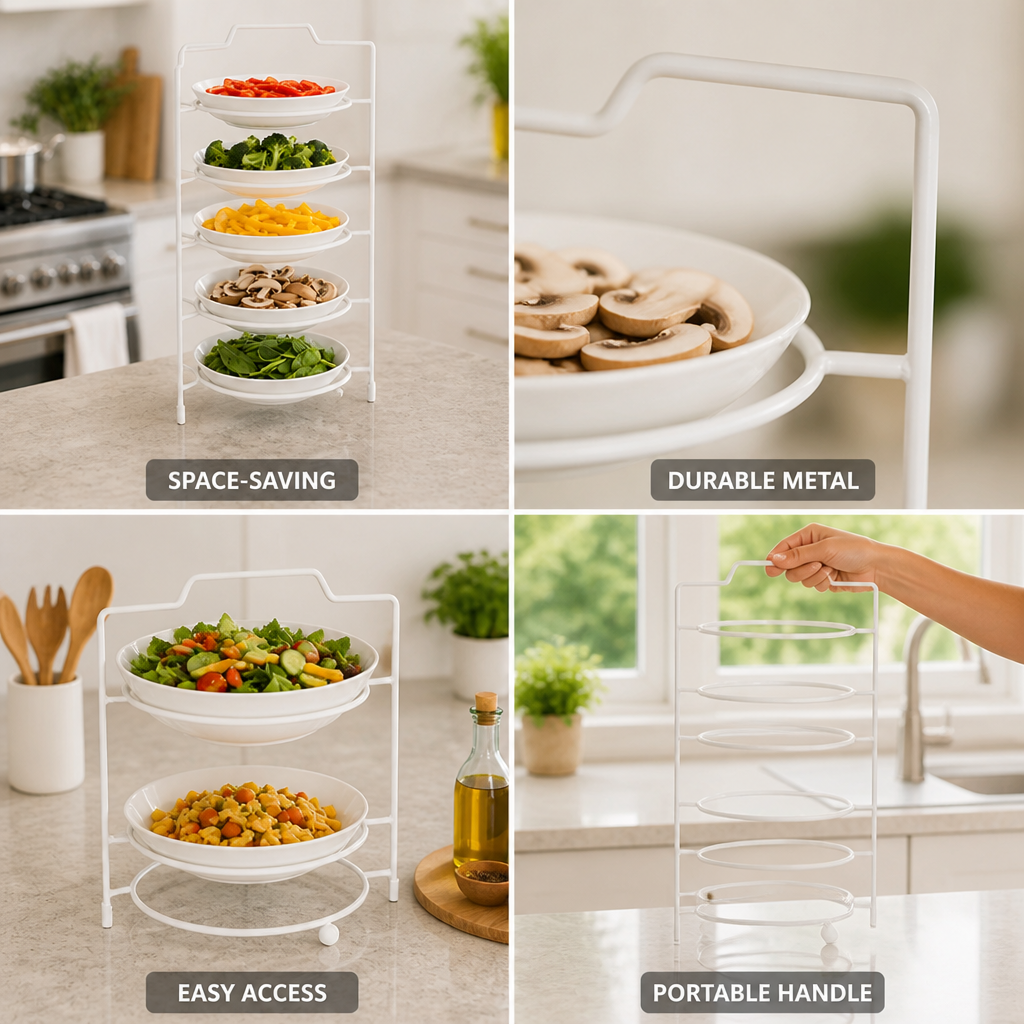 Kitchen Prep Rack Space-Saving Multi-Tier Metal