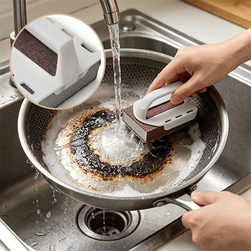Kitchen Sponge Ergonomic Handle Nano-Carbide Scrub