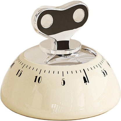 Kitchen Timer Mechanical Wind-Up Stainless Steel & Magnetic Base