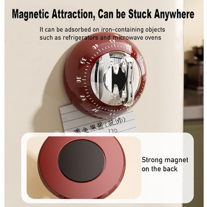 Kitchen Timer Mechanical Wind-Up Stainless Steel & Magnetic Base