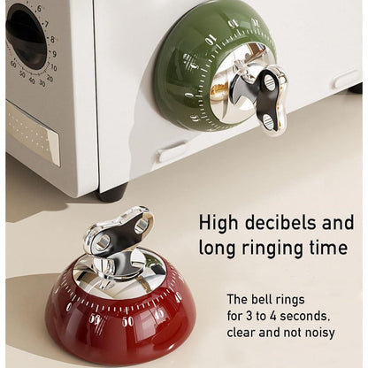 Kitchen Timer Mechanical Wind-Up Stainless Steel & Magnetic Base