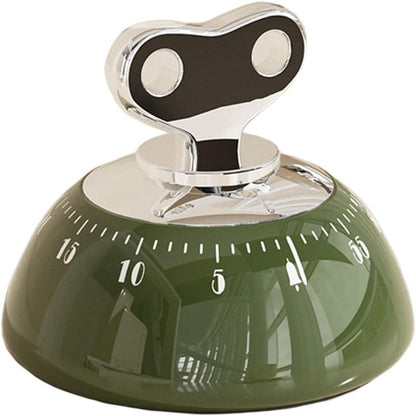Kitchen Timer Mechanical Wind-Up Stainless Steel & Magnetic Base