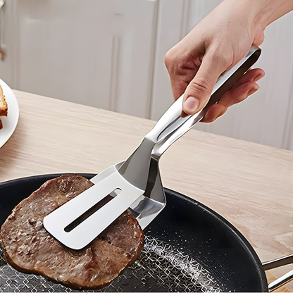 Kitchen Tongs 2-in-1 Turner & Clamp Stainless Steel