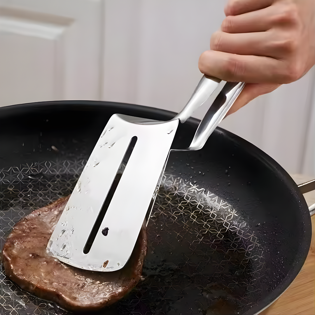 Kitchen Tongs 2-in-1 Turner & Clamp Stainless Steel