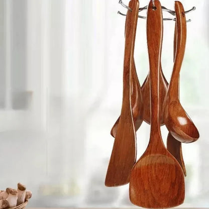 Kitchen Utensil Set Solid Teak Heat-Resistant 9-Piece