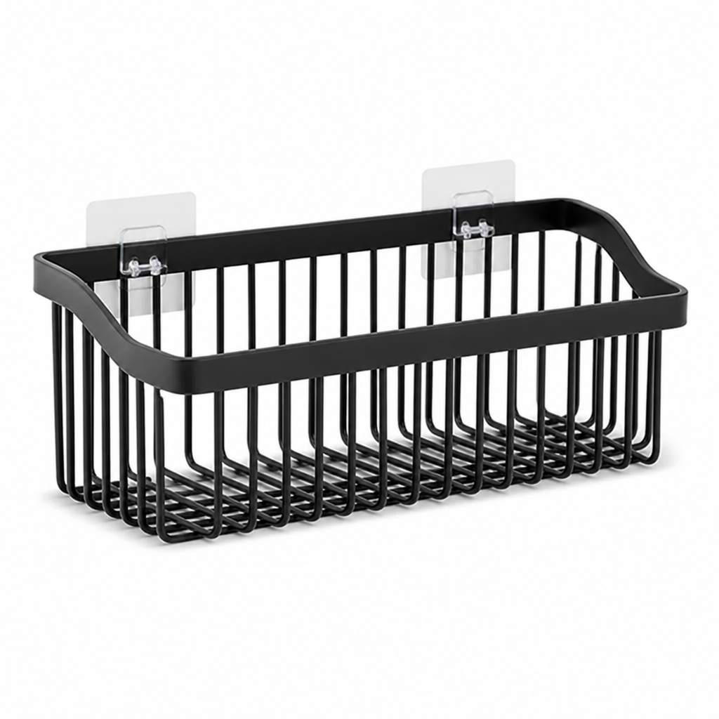 Kitchen Wall Basket Self-Adhesive Metal Ventilated